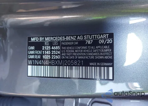 2021 Mercedes-Benz Gla 250 4Matic из США, поврежденный, VIN W1N4N4HBXMJ205821